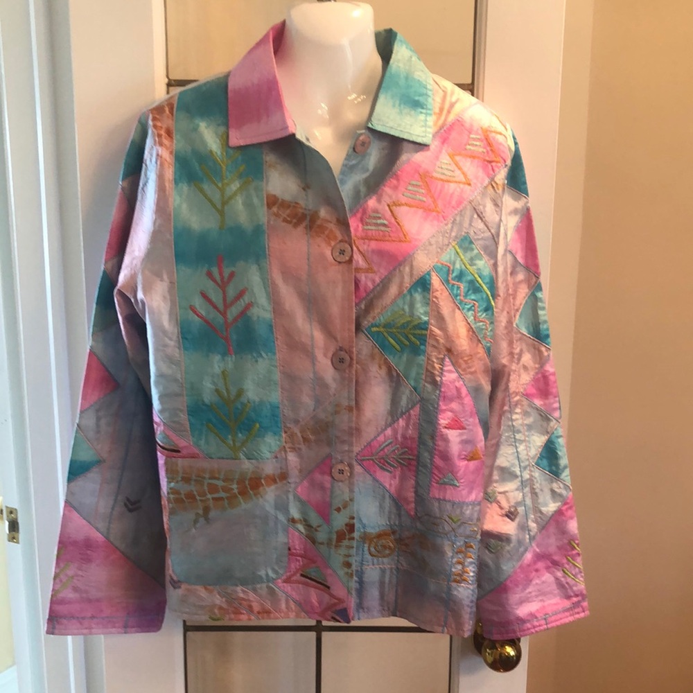 Parsley and Sage Patchwork Silk Jacket